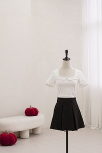 Branca Ribbed Cotton Top In White (XS)