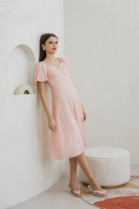 Zila Sweetheart Gingham Midi Dress In Pink