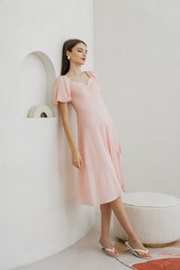 Zila Sweetheart Gingham Midi Dress In Pink