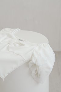 Odell Mesh Bow Crop Top In White