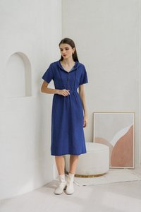 Celeste Hoodie Button Denim Midi Dress (XS)
