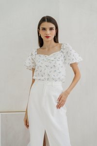 Hallie Flared Sleeve Sweetheart Top (XS)
