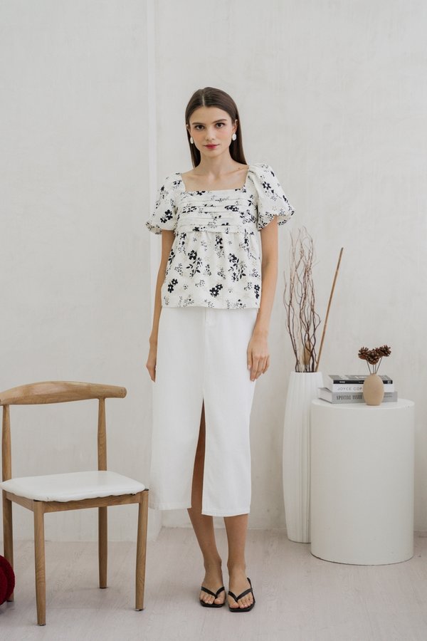 Mandy Pleated Eyelet Top (XS)