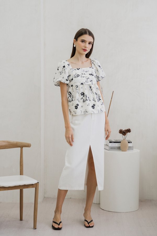 Mandy Pleated Eyelet Top (XS)