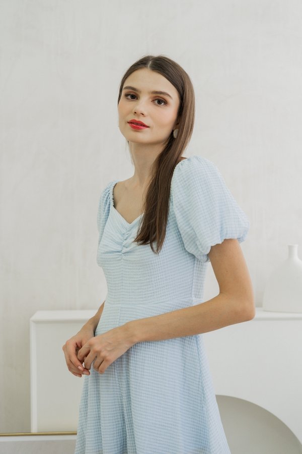 Zila Sweetheart Gingham Romper In Blue
