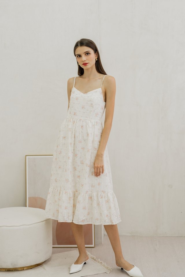 Adalynn Camisole Embroidered Floral Midi Dress 