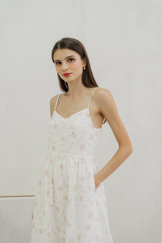 Adalynn Camisole Embroidered Floral Midi Dress 