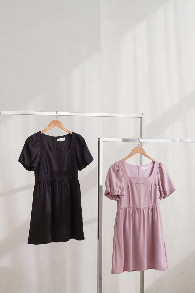 Seraphina Puffed Sleeves Dress Romper In Pink