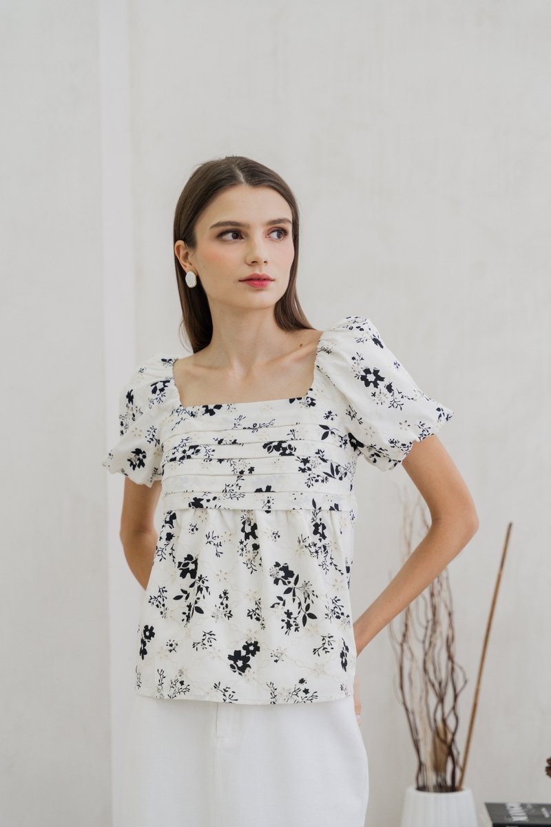Mandy Pleated Eyelet Top (XS)