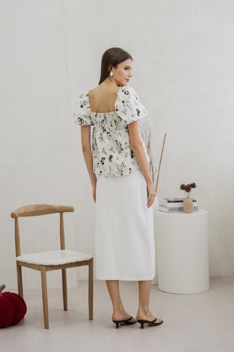 Mandy Pleated Eyelet Top (XS)