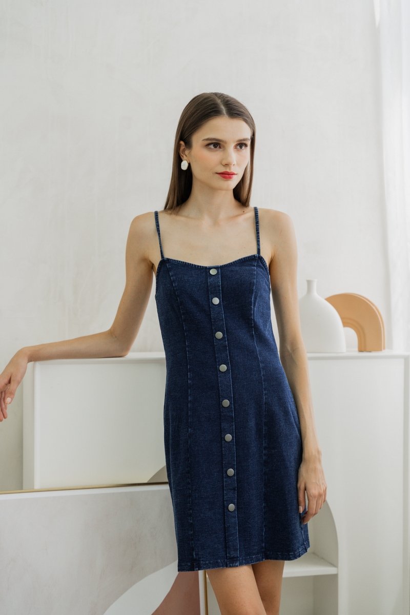 Milana Camisole Button Denim Dress (XS)