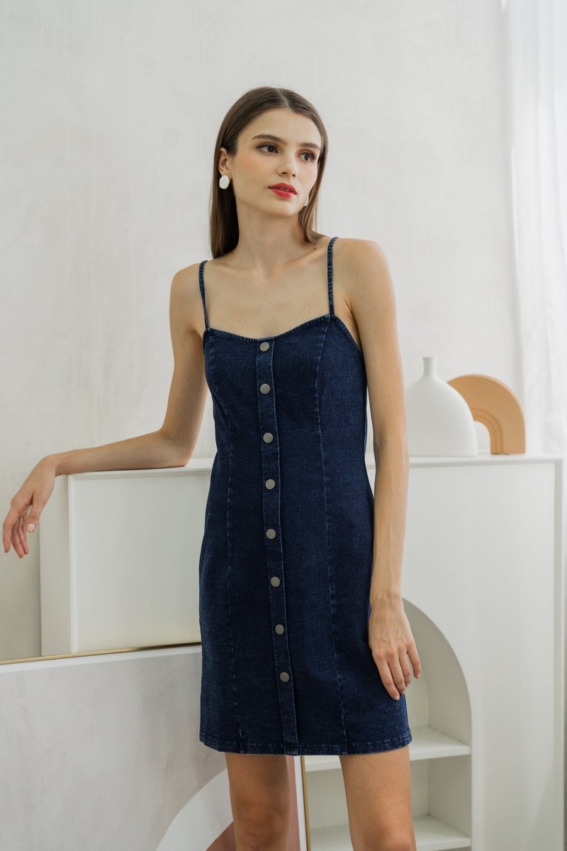 Milana Camisole Button Denim Dress (XS)