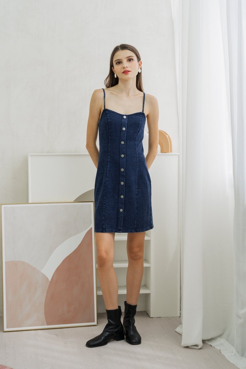 Milana Camisole Button Denim Dress (XS)