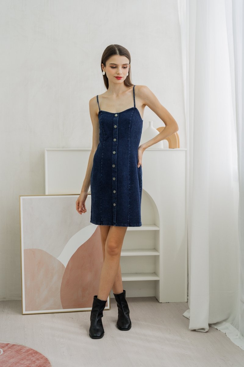 Milana Camisole Button Denim Dress (XS)