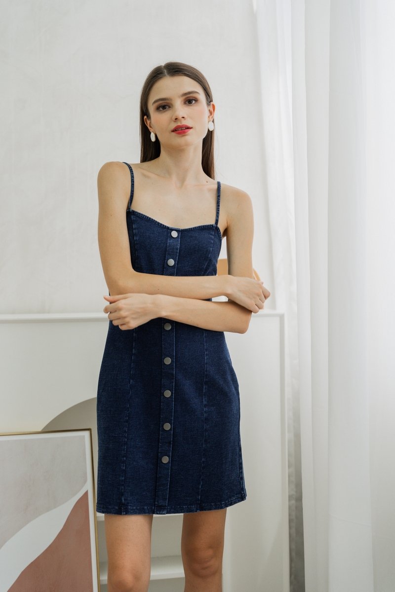 Milana Camisole Button Denim Dress (XS)