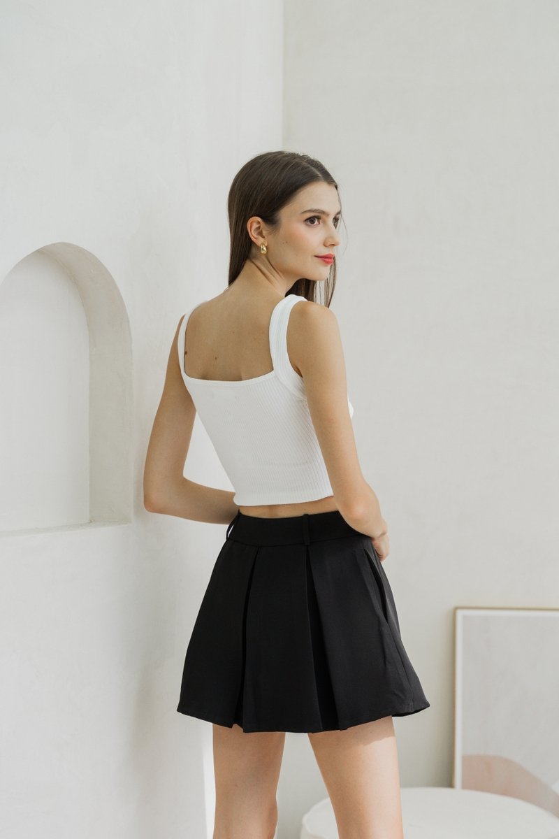 Giselle Padded Overlap Crop Top In White
