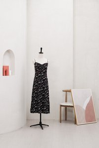 Sylvie Camisole Floral Midi Dress In Black (XS)