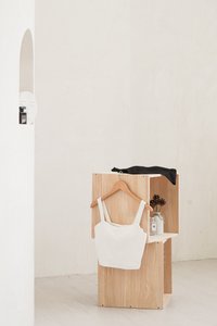 Angelica Padded Ribbed Crop Top In White (XL)
