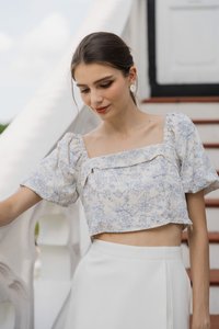 Gem Floral Printed Crop Top (XS)
