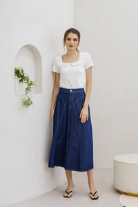 Julissa Panelled Denim Midi Skirt