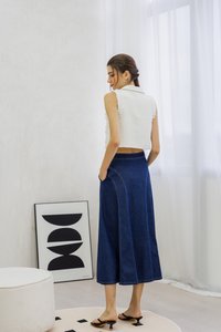 Julissa Panelled Denim Midi Skirt