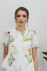 Karla Eyelet Button Top (XS)