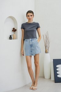Monica Denim Overlap Skort (XS)