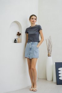 Monica Denim Overlap Skort (XS)
