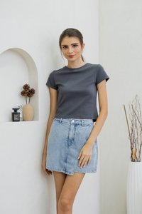 Monica Denim Overlap Skort (XS)