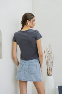 Monica Denim Overlap Skort (XS)