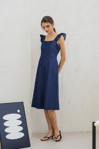 Johanna Denim Panel Midi Dress (S)