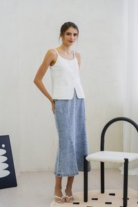 Kerra Panelled Denim Midi Skirt (XS)