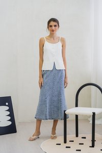 Kerra Panelled Denim Midi Skirt (XS)