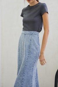 Kerra Panelled Denim Midi Skirt (XS)