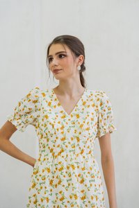 Norine Empire Embroidery Floral Maxi Dress (XS)