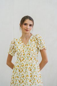 Norine Empire Embroidery Floral Maxi Dress (XS)