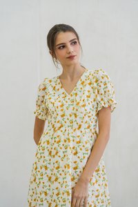 Norine Empire Embroidery Floral Maxi Dress (XS)