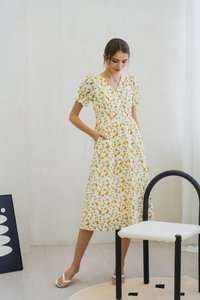 Norine Empire Embroidery Floral Maxi Dress (XS)