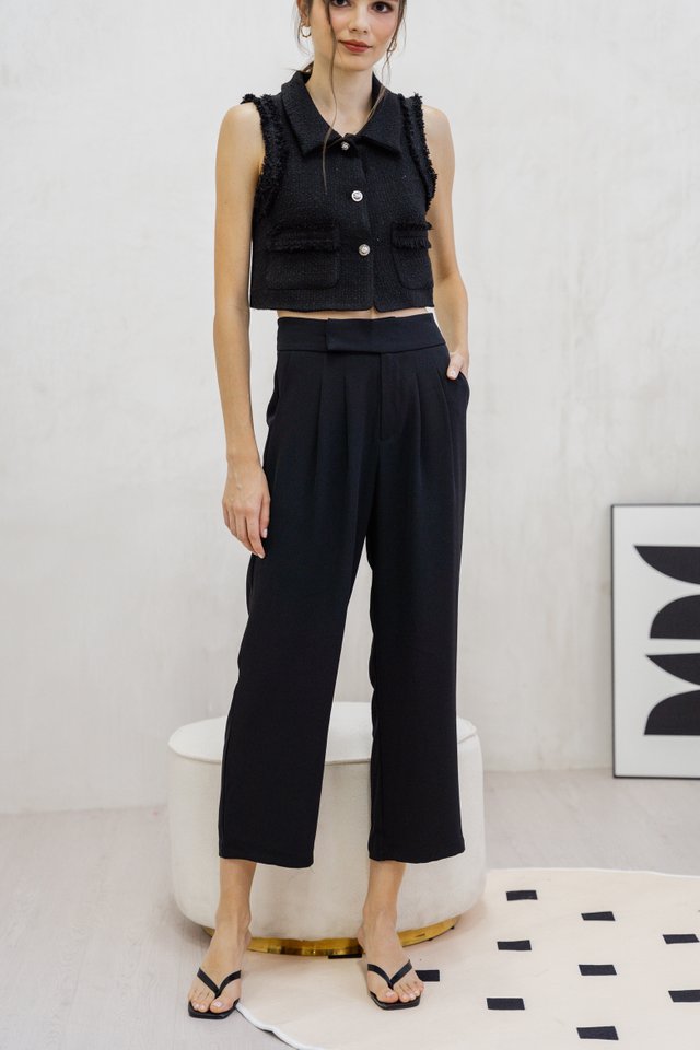 Goldie High Waisted Pants In Black