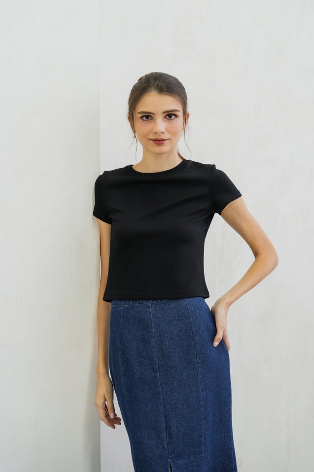 Braelynn Baby Tee In Black