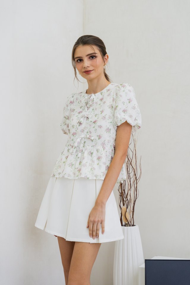 Eufemia Embroidery Floral Ribbon Top