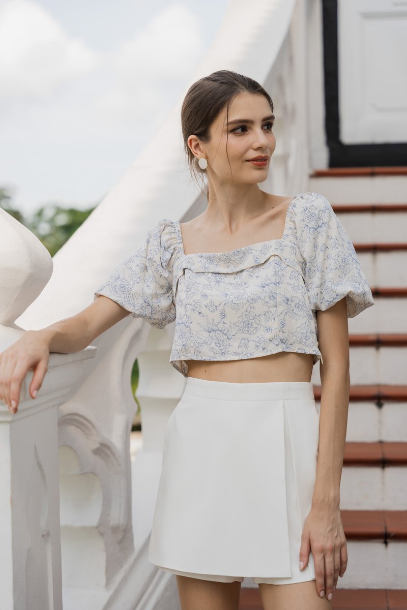 Gem Floral Printed Crop Top (XS)