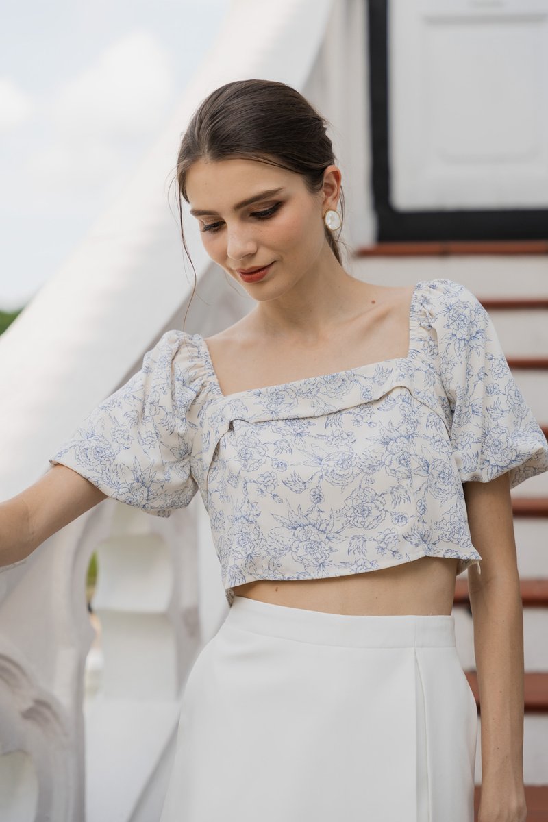 Gem Floral Printed Crop Top (XS)