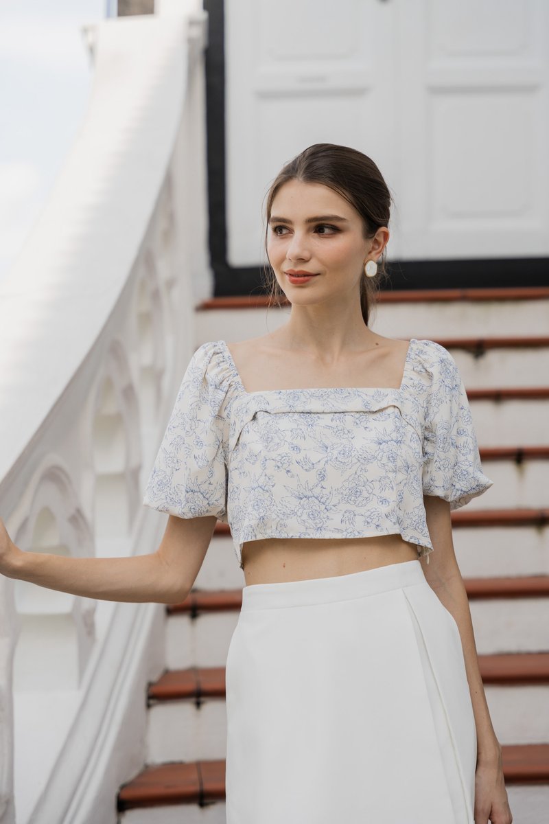 Gem Floral Printed Crop Top (XS)