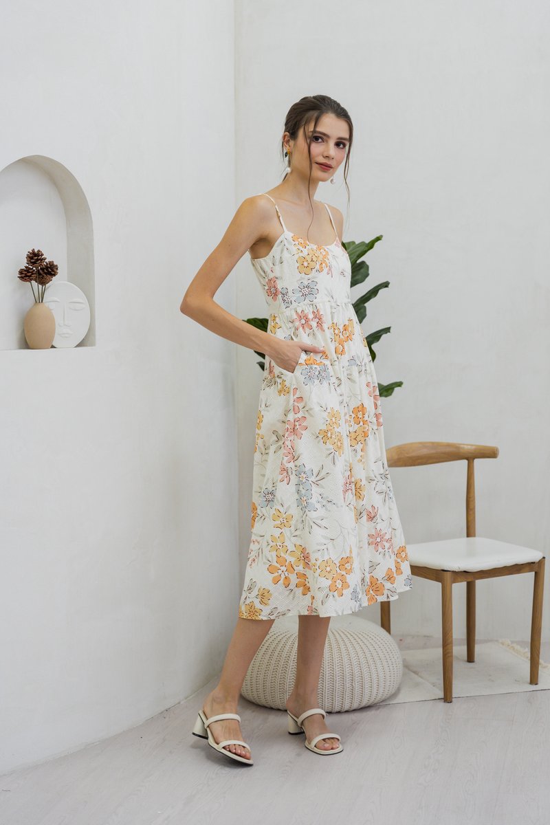 Jovie Eyelet Camisole Floral Maxi Dress (XS)