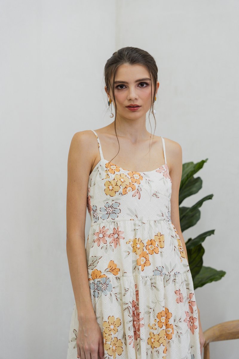Jovie Eyelet Camisole Floral Maxi Dress (XS)