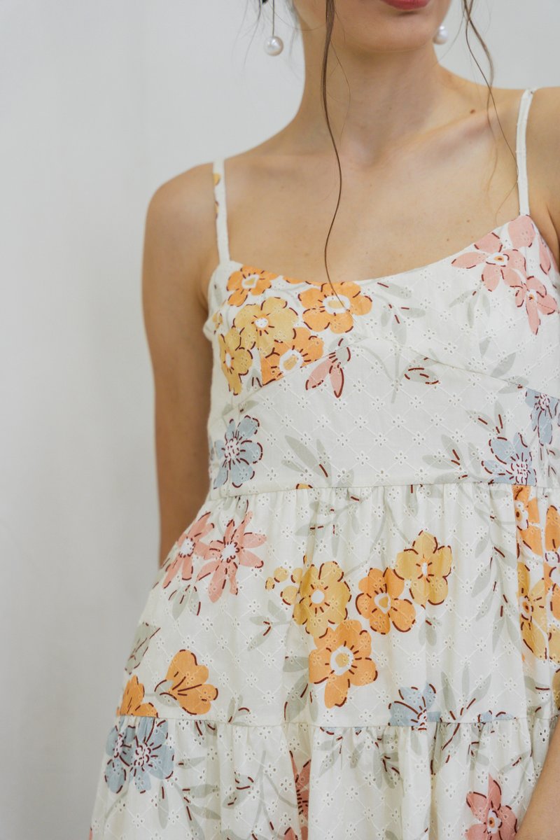 Jovie Eyelet Camisole Floral Maxi Dress (XS)