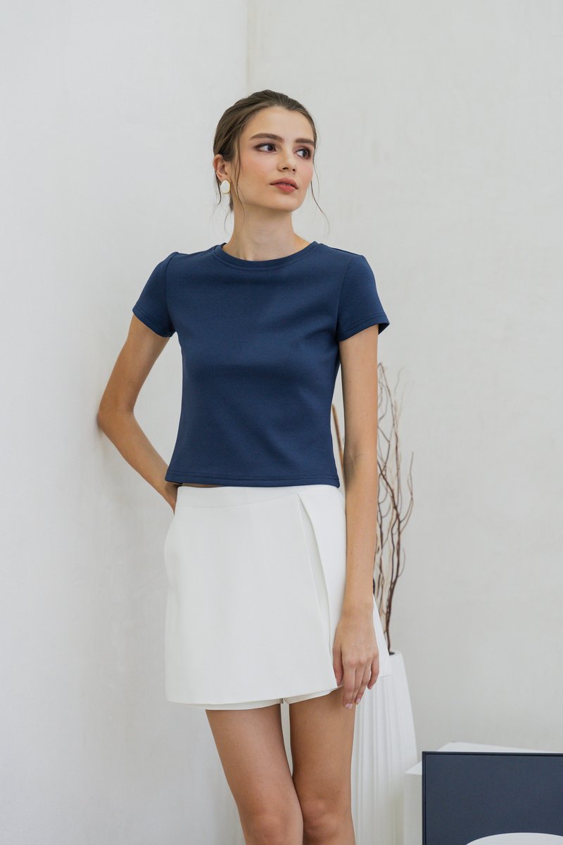 Braelynn Baby Tee In Navy