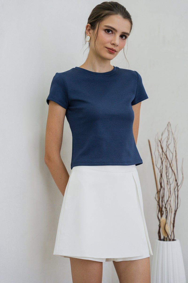 Braelynn Baby Tee In Navy
