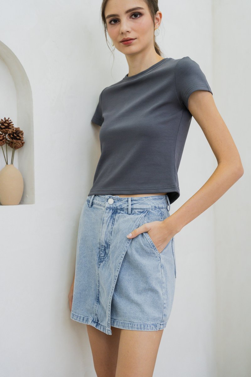 Monica Denim Overlap Skort (XS)